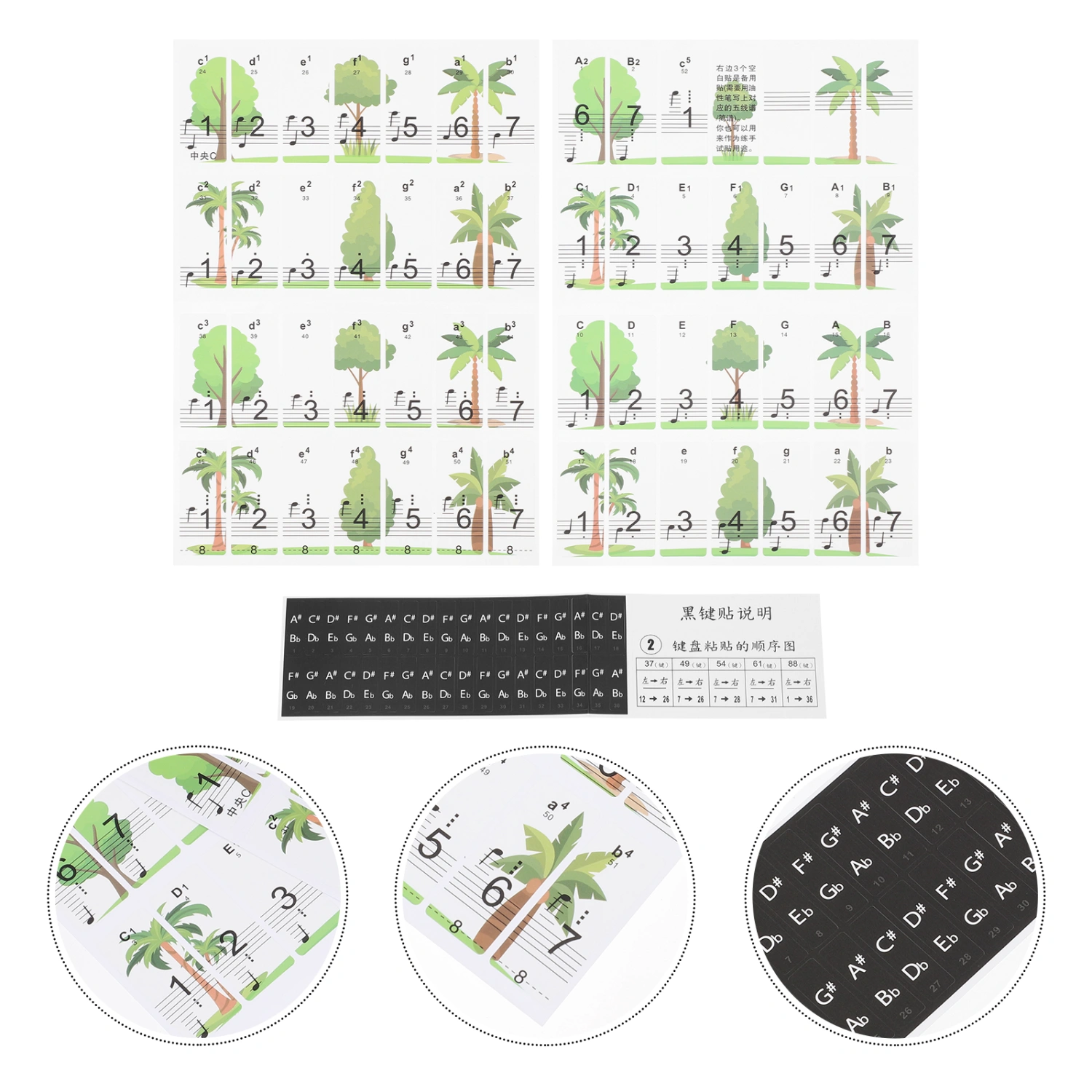 1Pack Piano Keyboard Sticker Introductory Piano Decal Teaching Piano Accessory