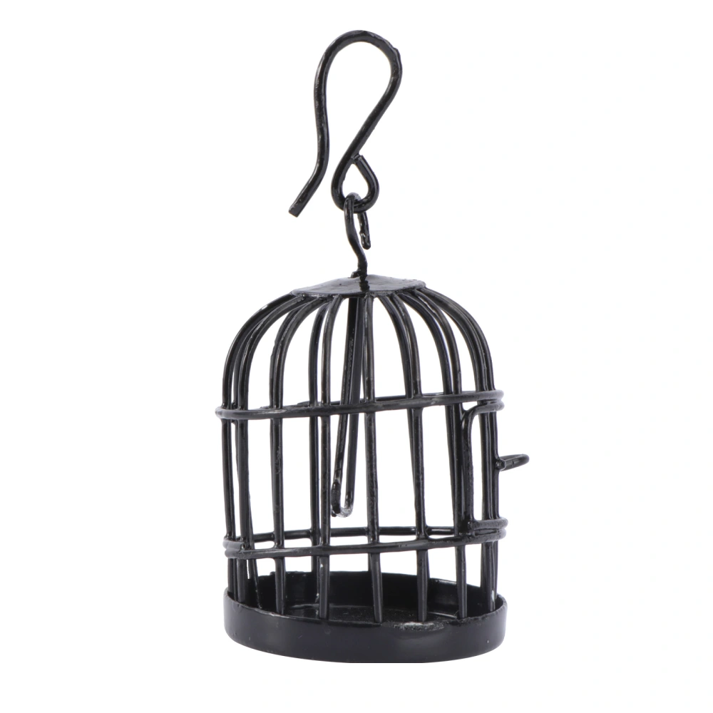 1Pc Mini Birdcage Micro Landscape Decoration Lovely Fairy House Decor (Black)