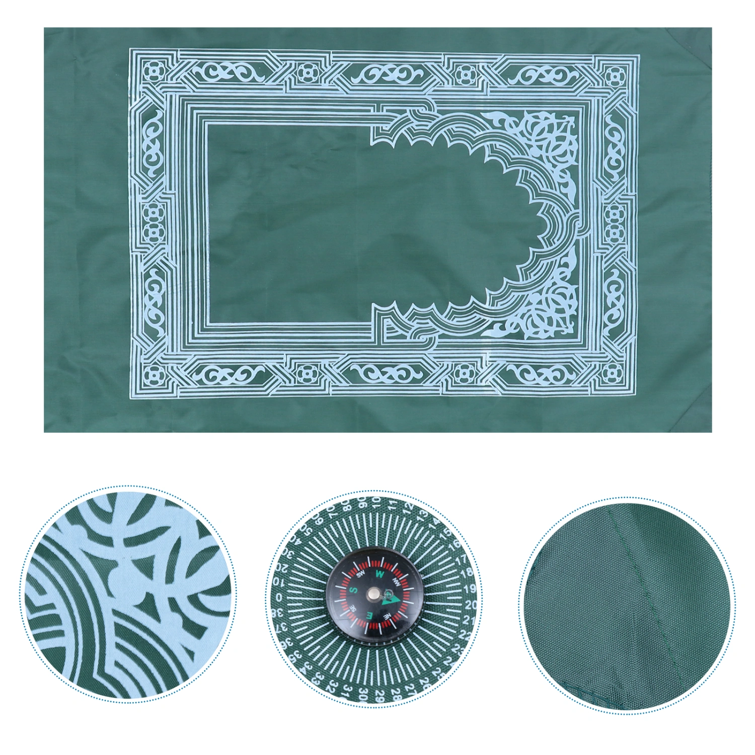 2Pcs Islamic Muslim Rug Travel Prayer Mat with Compass and Carrying Storage Bag