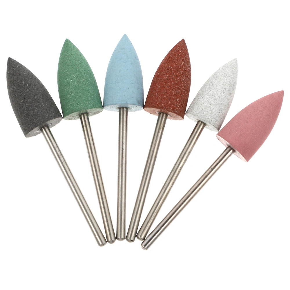 6 Pieces Dental Bur Pointed Head Dental Machine Abrasive Grinding Drill Bit