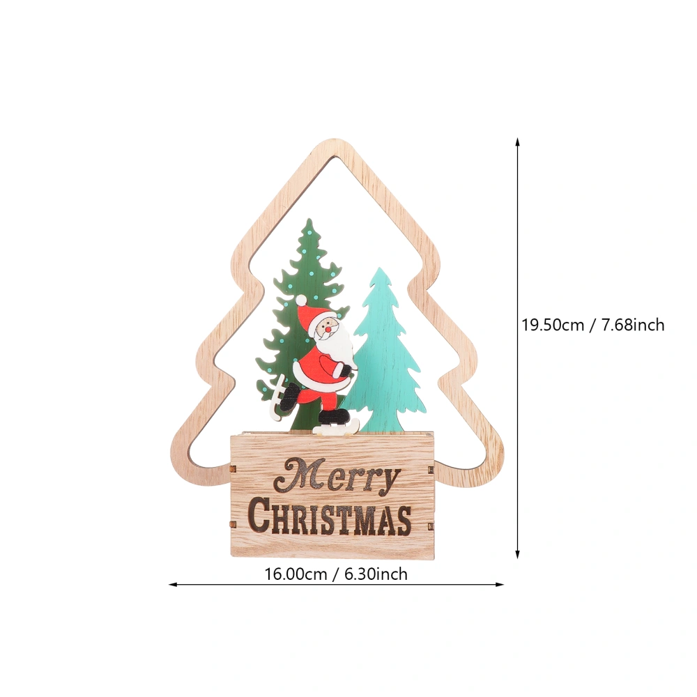 1Pc Xmas Wooden LED Light Decoration Creative Christmas Gift Xmas Scene Adorn