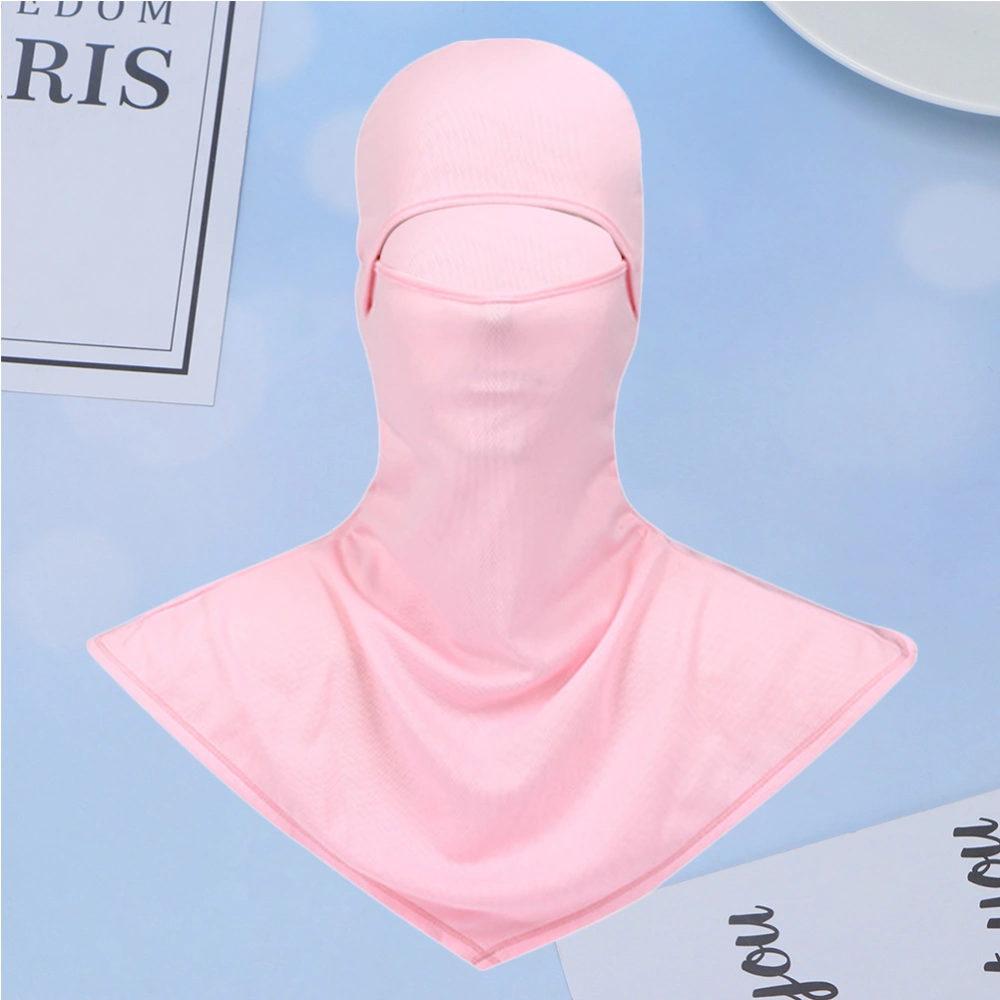 1PC Sun Block Headgear Mask Dustproof Riding Head Scarf Breathable Outdoor Face Guard Quick-drying Absorb Sweat Protective Mask Full Face Protective Cover for Outdoor Wearing (Pink)