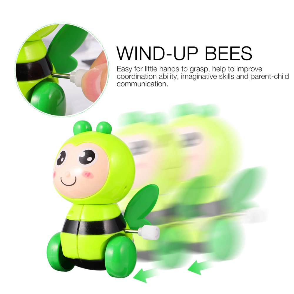 3PCS Wind-up Bee Toys Creative Cartoon Design Toys Adorable Clockwork Toys Birthday Gifts for Kids Children (Random Color)