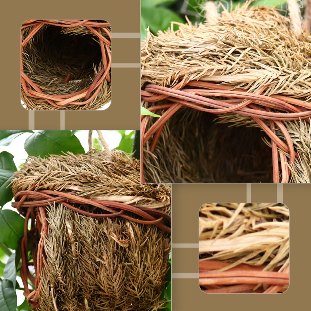 2pcs Creative Hand-Made Bird Houses Durable Straw Birdcages Straw Bird Nests