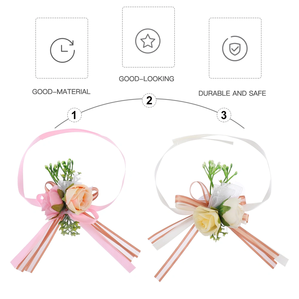 Wedding Bridal Wrist Flower Bride Hand Flower Decoration Costume Accessory