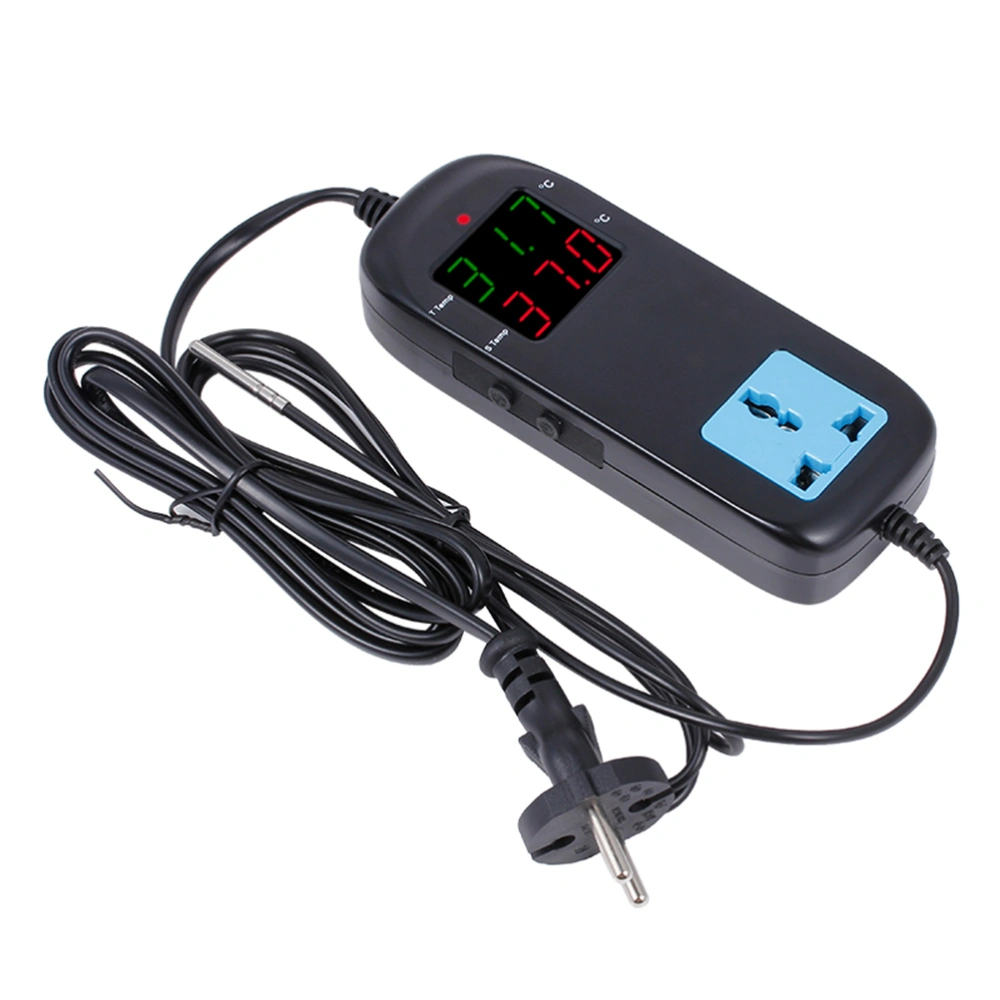 Digital Temperature Controller 90V~250V Digital LCD Thermostat Temperature Controller with Cord with EU Plug