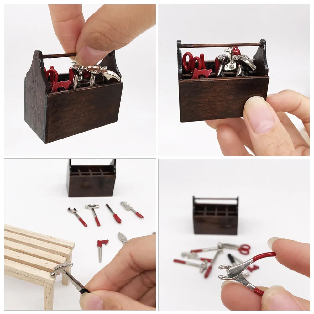1 Set Mini House Tools  and Tool Box Mini Repaired Tools Mini Outdoor Tools