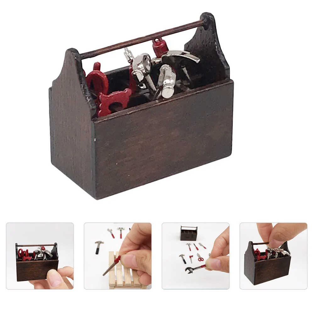 1 Set Mini House Tools  and Tool Box Mini Repaired Tools Mini Outdoor Tools