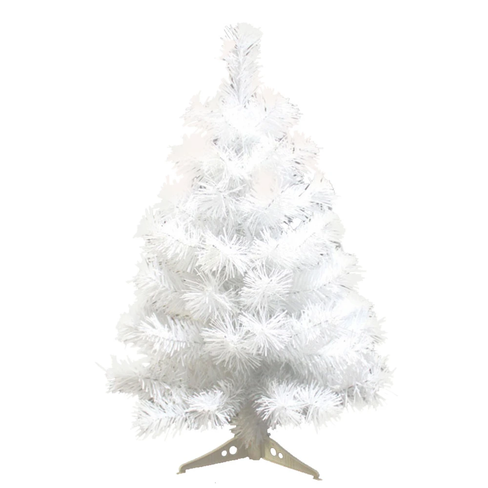 60cm Artificial Christmas Tree with Plastic Stand Holder Base for Christmas Home Party Decortaion (White)