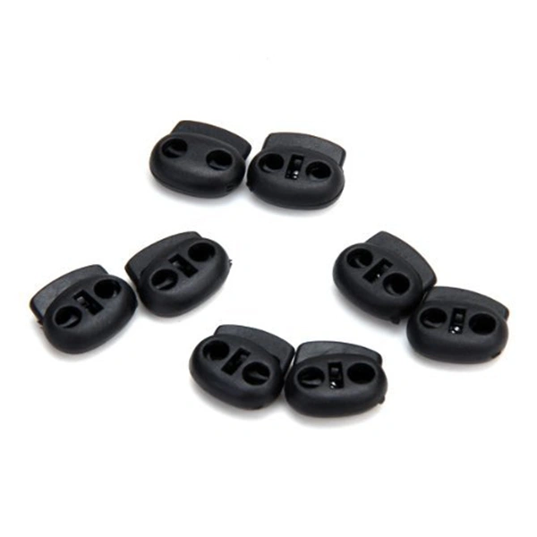 100pcs Oval DIY Spring Fastener Cord Lock Toggle Stopper Buttons (Black)