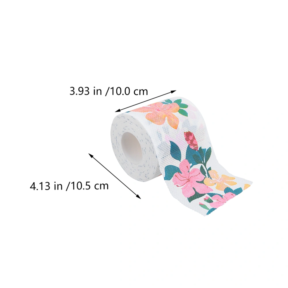 2 Rolls of Colorful Printed Roll Paper Toilet Paper Exquisite Handkerchief Paper