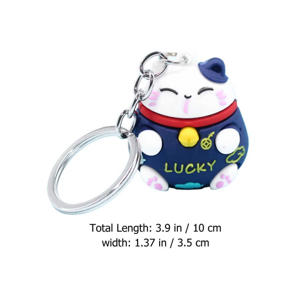 4pcs Lovely Cat Keychain Alloy Bag Pendant Hanging Ornament (Mixed Color)