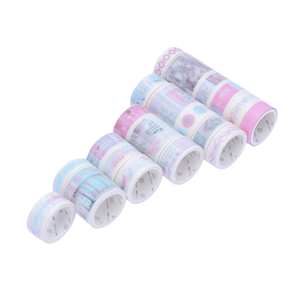 Fresh Washi Paper Tapes Pattern Adhesive Stickers DIY Gift Packaging Band Decorative Tape Set (Northern Europe)