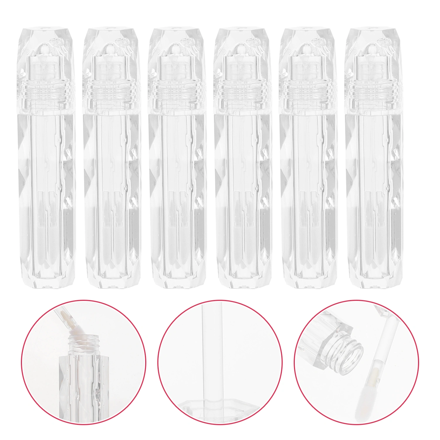 6Pcs Lip Gloss Holder Transparent Lip Gloss Tube Lip Gloss Containers Lip Gloss Bottles
