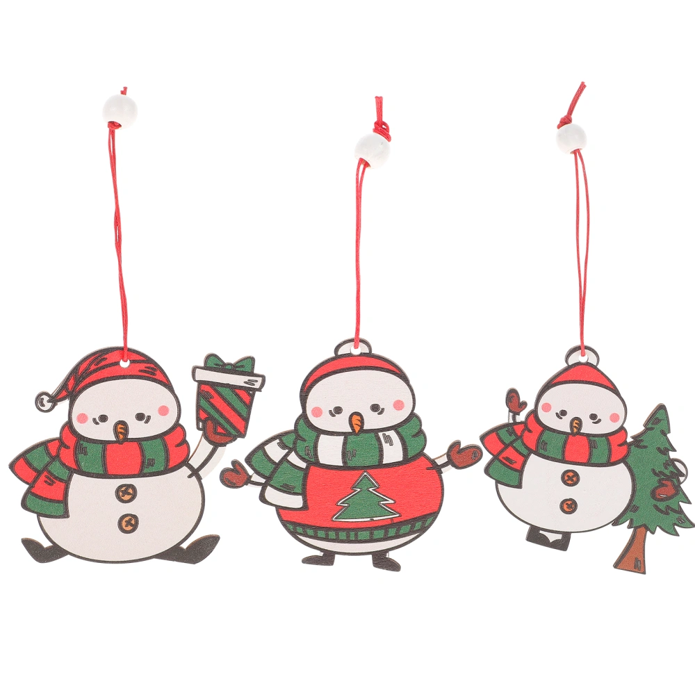 3pcs Christmas Snowman Ornaments Christmas Tree Snowman Hanging Pendants