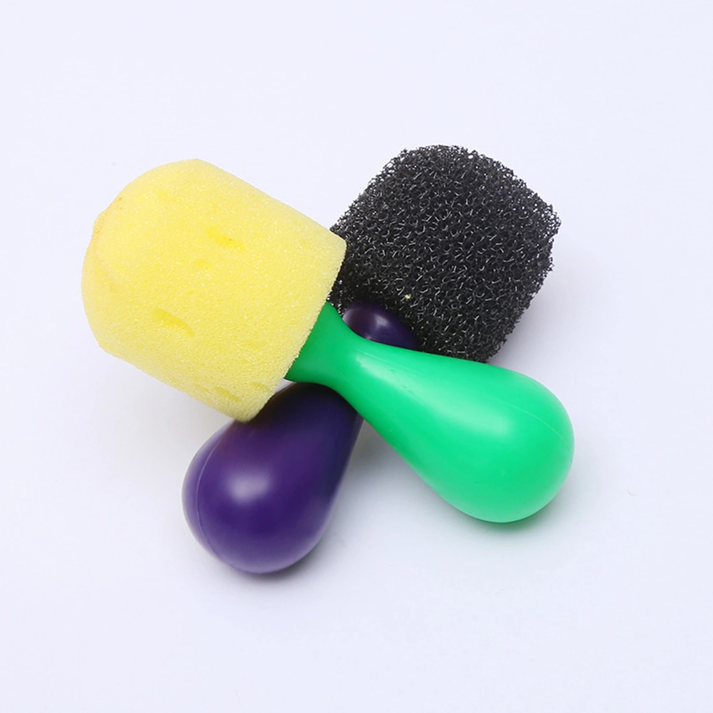 4pcs Spherical Paint Sponge Brushes Mini DIY Painting Sponge Seals Drawing Brush Doodle Tools for Kids (Random Color)