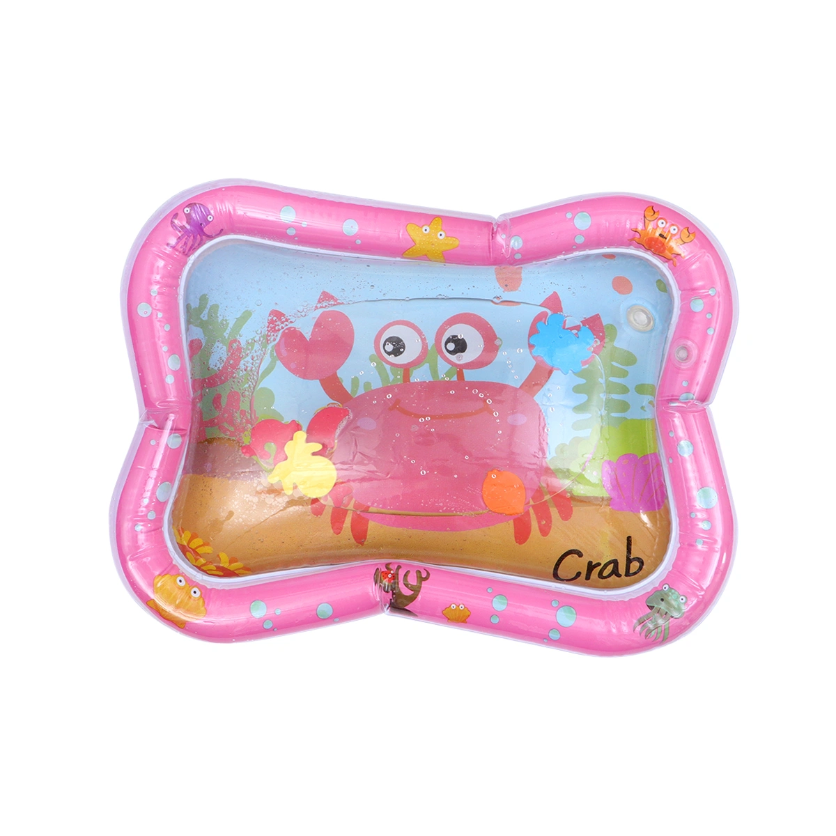1PC Inflatable Pat Water Pad Cartoon Patted Water Pad Baby Funny Inflatable Water Cushion Early Educational Pat Water Mat for Baby Kids Playing Pink