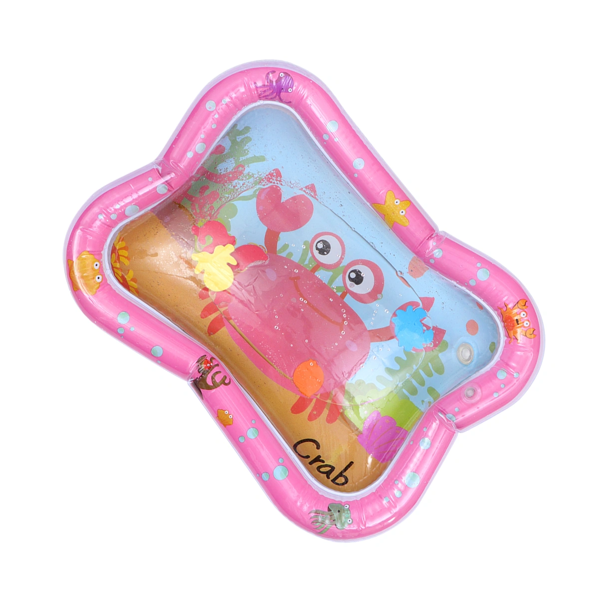 1PC Inflatable Pat Water Pad Cartoon Patted Water Pad Baby Funny Inflatable Water Cushion Early Educational Pat Water Mat for Baby Kids Playing Pink