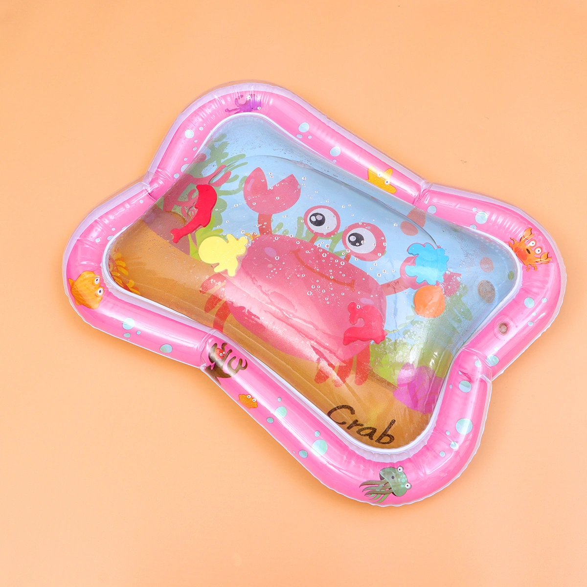 1PC Inflatable Pat Water Pad Cartoon Patted Water Pad Baby Funny Inflatable Water Cushion Early Educational Pat Water Mat for Baby Kids Playing Pink