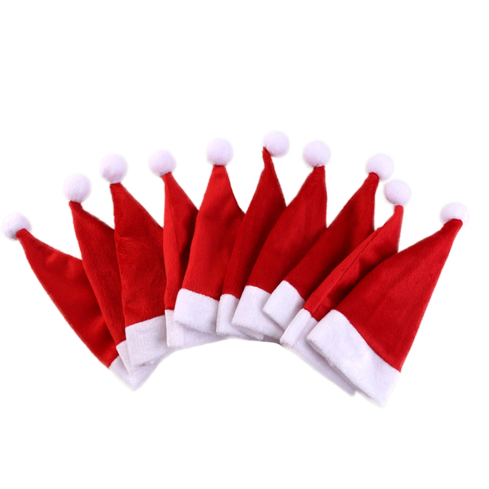 12Pcs Mini Christmas Santa Claus Hat Xmas Santa Hats Silverware Holders DIY Lollipop Hat