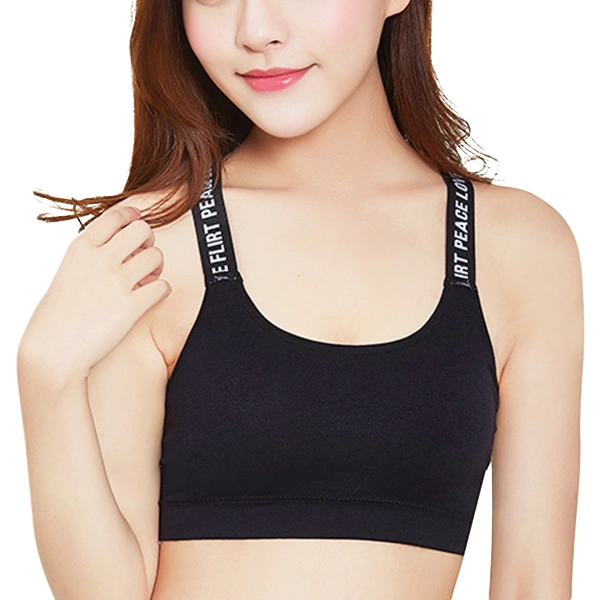 Sports Yoga Bra Pad Removable High Impact Support Vest Backless Crop Tops for Workout Fitness (Black)