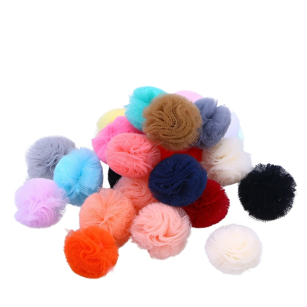 24PCS Puppy Gauze Hair Bows Cat Hair Clips Dog Topknot Small Bowknot Pet Grooming Accessories (Random Color)