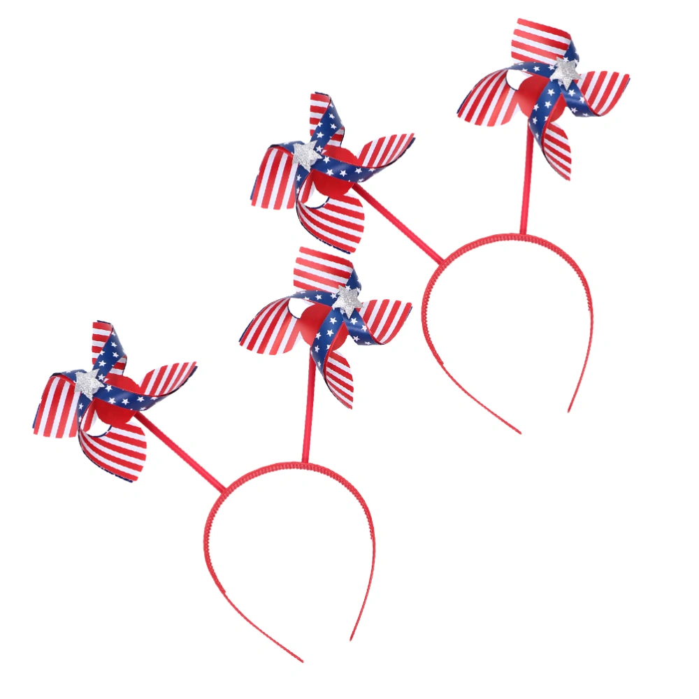 2Pcs Independence Day Headdress Chic Windmill Party Headwear Funny Hair Hoops