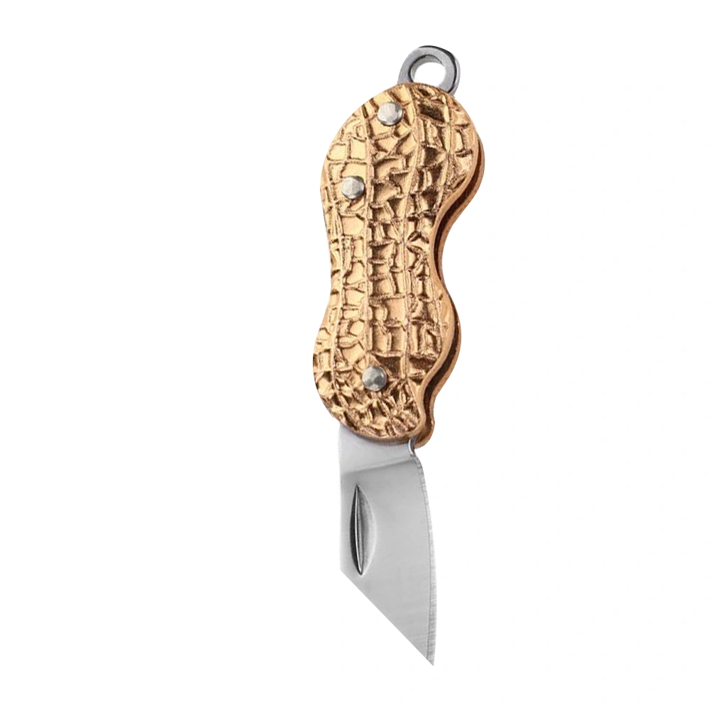 Creative Peanut Shape Fruit Foldable Fruit Cutter Portable Cutting Tool Household Gadget (Golden)