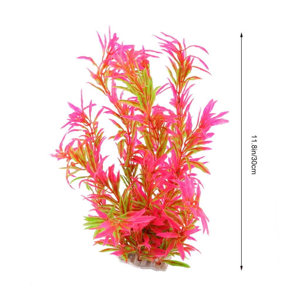 Fish Tank Plant Decor Artificial Grass Aquarium Water Plant Beautiful Grass Ornament Mini Landscape Underwater Plastic Plant (Red + Green)