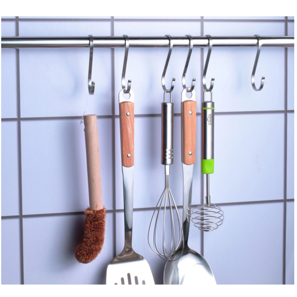 10pcs Flat S Shaped Metal Hooks Kitchen Utensil Organizer Spoon Pan Pot Hanger 19x19cm