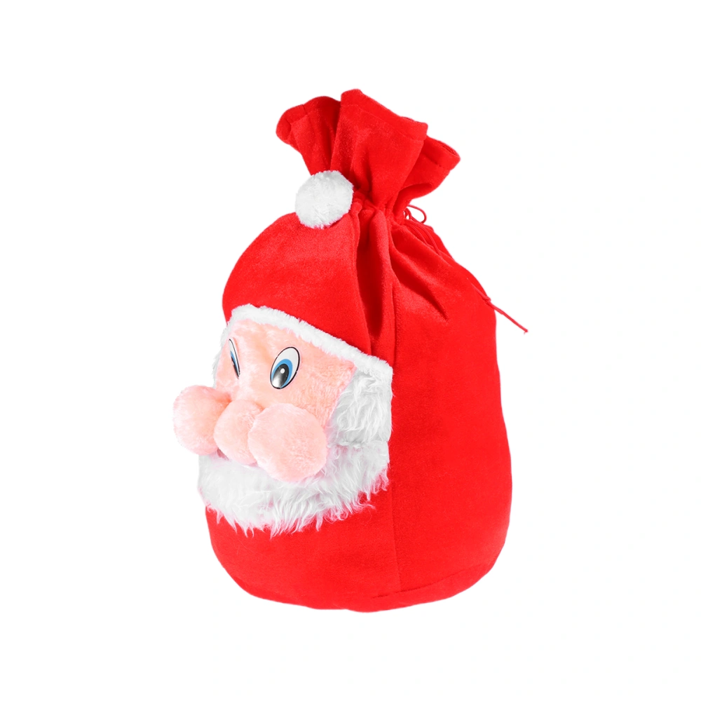 Santa Claus Gift Bag Drawstring Plush Christmas Candy Gift Present Pouch Sack Xmas Santa Costume Accessory