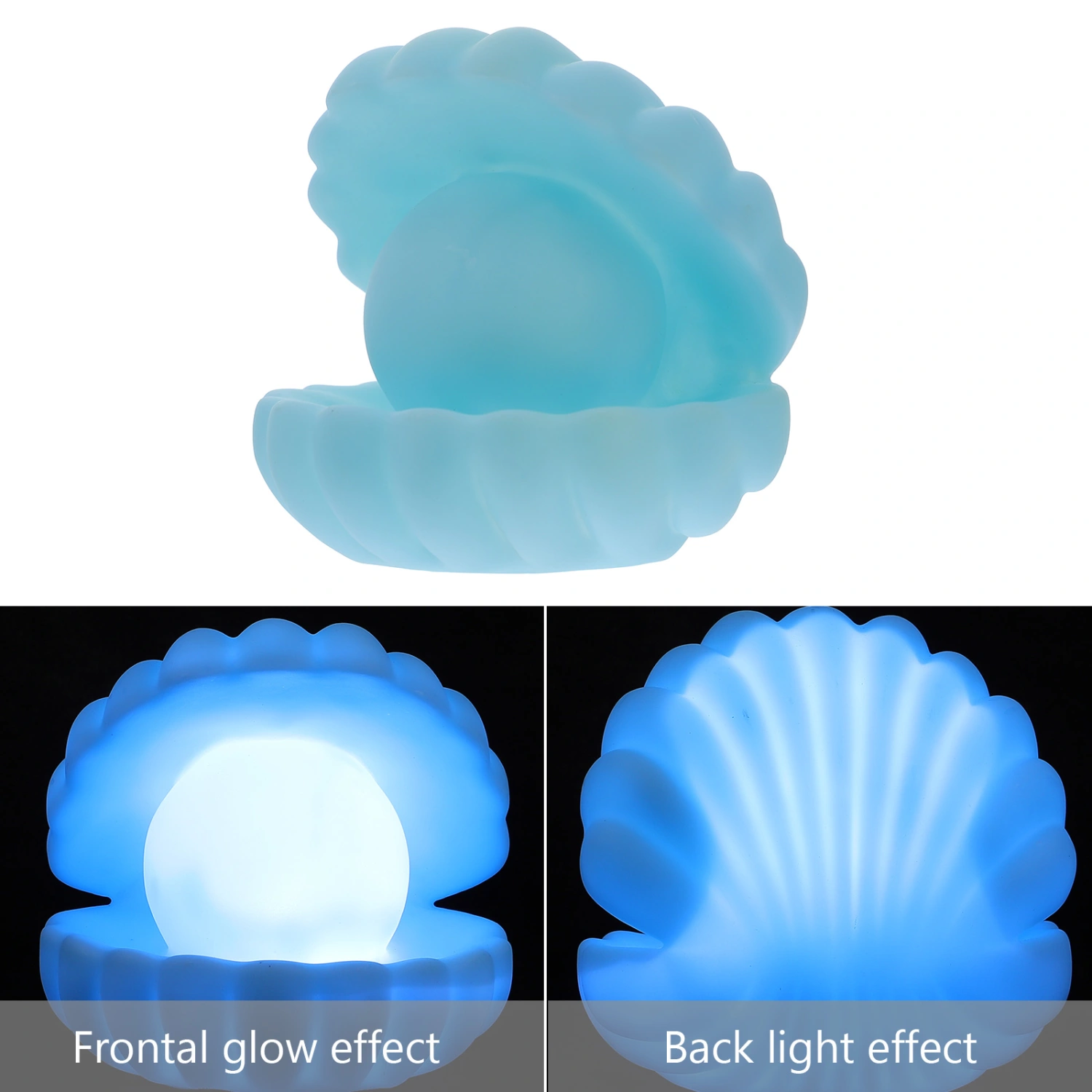 2pcs Exquisite Night Lamp Shell Pearl Design Night Light for Dorm Bedroom