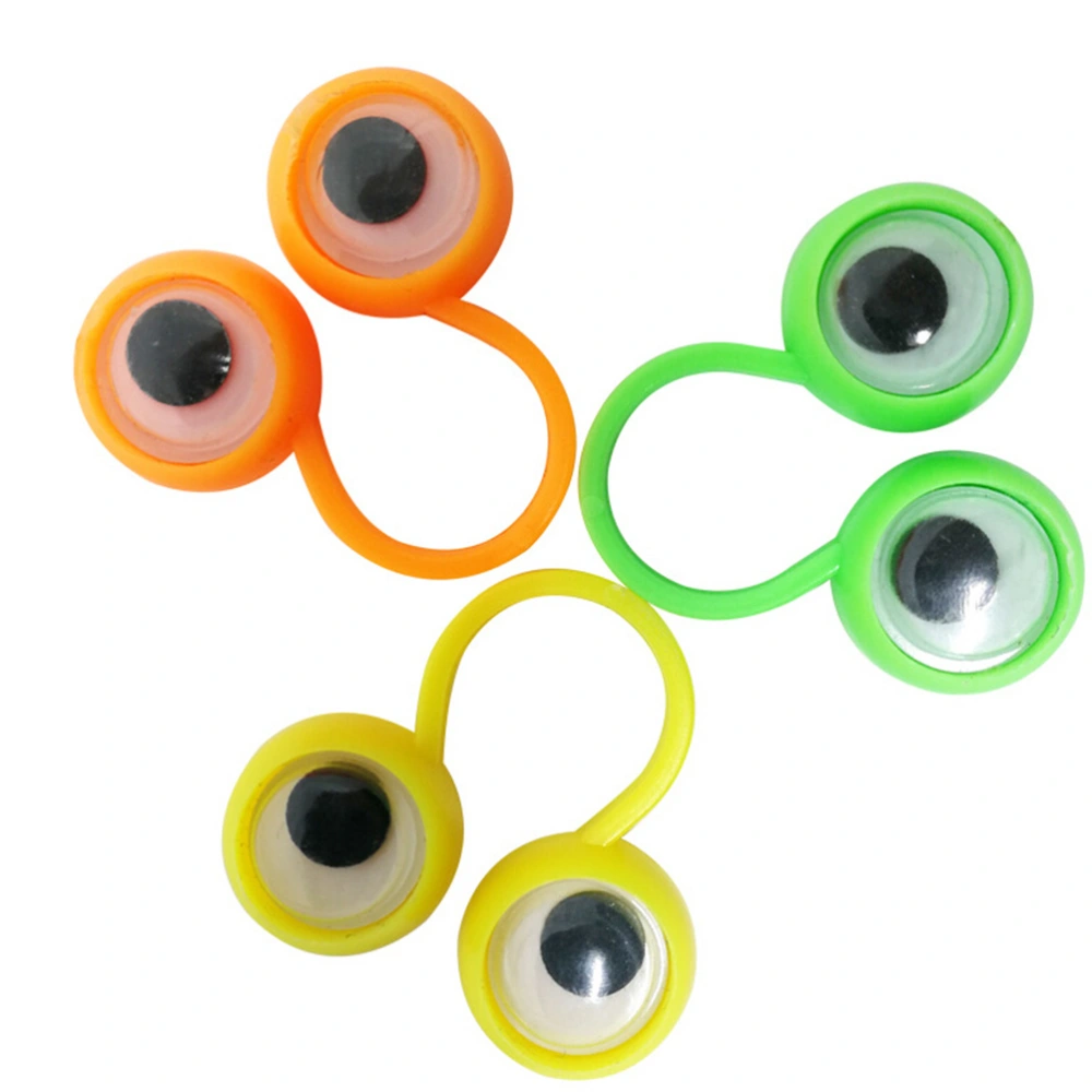 10 PCS Finger Toy Educational Intelligent Finger Toy Large Eyes Finger Ring Funny Finger Toy for Kids Children Gift (Random Color)