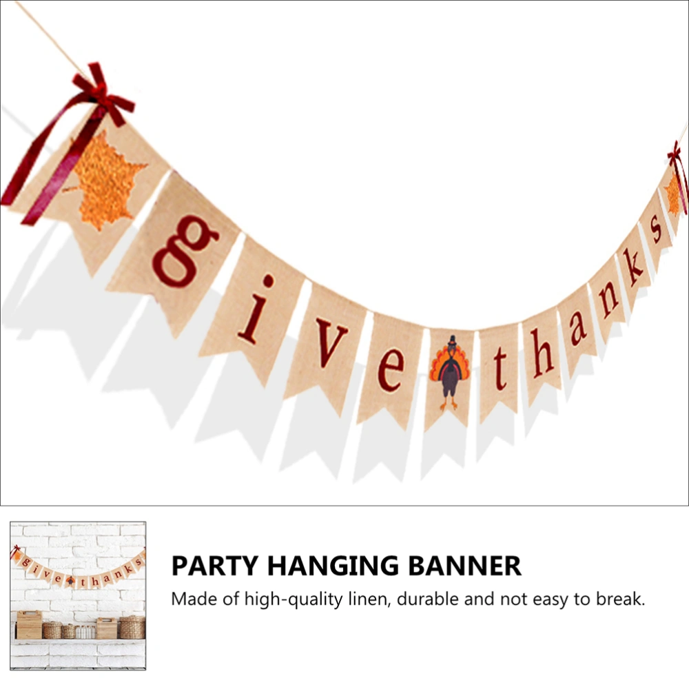 1 Pc Thanksgiving Day Decoration Flag Stylish Hanging Banner Party Decoration