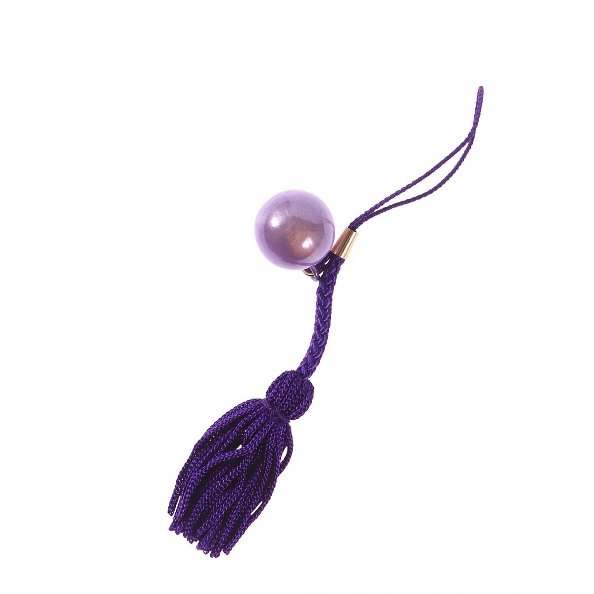 Bells Pendant Accessories Round Seal Bright Colored Japanese Water Bells Wrinkle Grain Copper Bells with Hanging Tassel for DIY Backpack Phone Case Pendant (Purple Bell and Tassel)