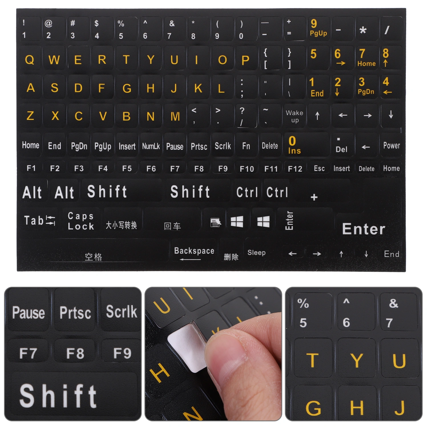 2 Sheets Keyboard Sticker English Keyboard Replacement Sticker Keyboard Label
