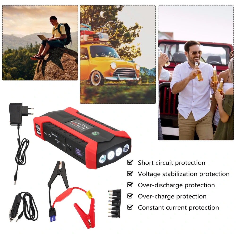 1 Set Car Emergency Starter Power Bank Car Booster Starting Device (EU Plug)