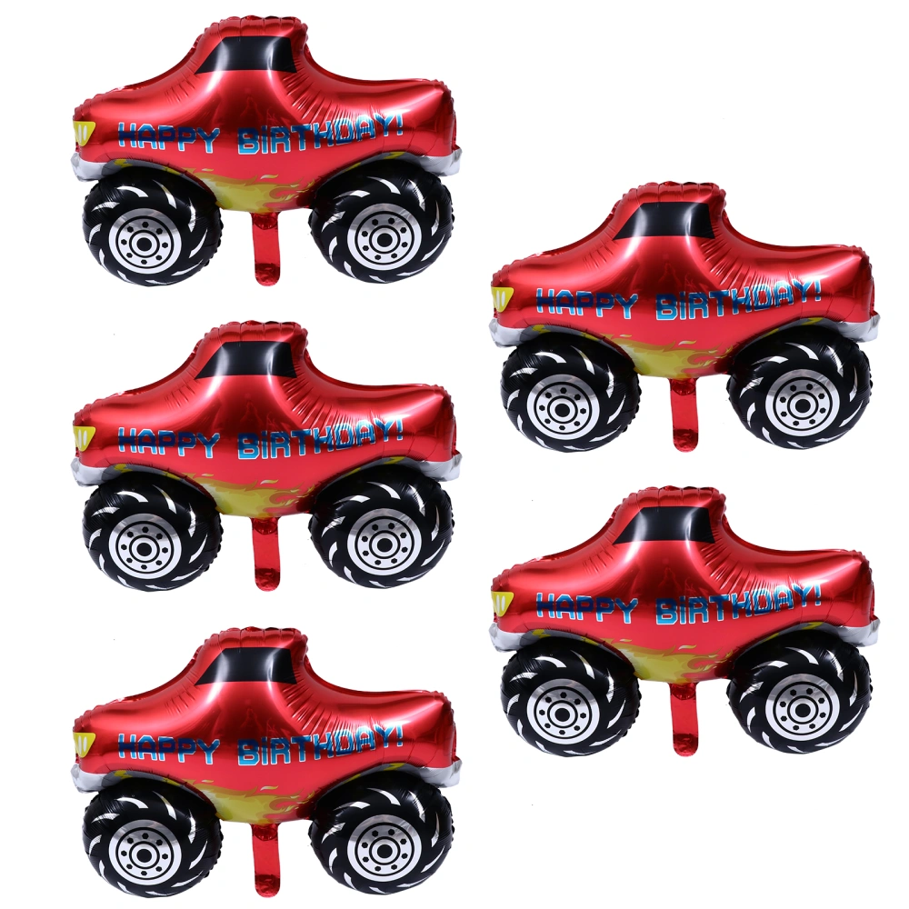 5pcs Vehicle Shaped Foil Balloons Cartoon Birthday Party Balloons Vehicle Toys