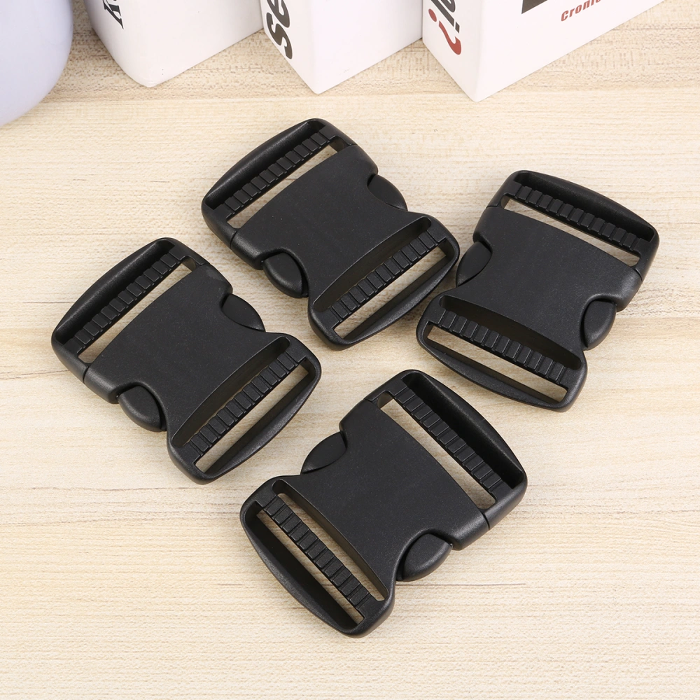 20pcs Plastic Strap Buckles Double Adjusting Belt Buckles Universal Release Buckles Adjustable Safety Backpack Buckles Practical Luggage Accessories Size 3.8CM Black