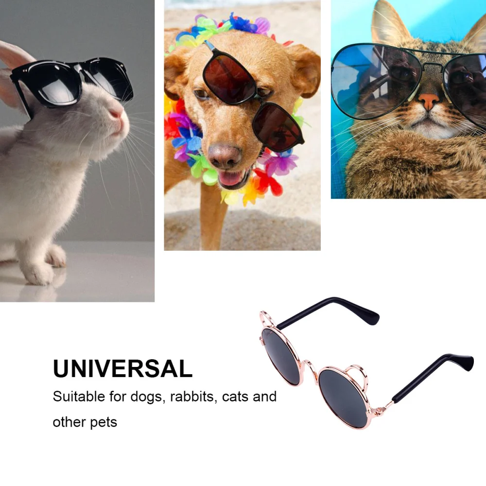 2pcs Funny Cat Sunglasses Dog Sunglasses Classic Eye-wear Cosplay Glasses