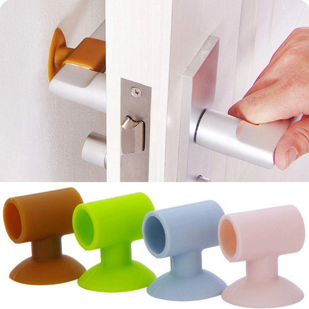 10Pcs Silicone Anti Collision Stop Stick Sucking Door Knob Protector Covers Doorknob Bumpers Crash Pads Effectively Avoid Damages to Walls or Tables Caused by Doorknobs (Random Color)