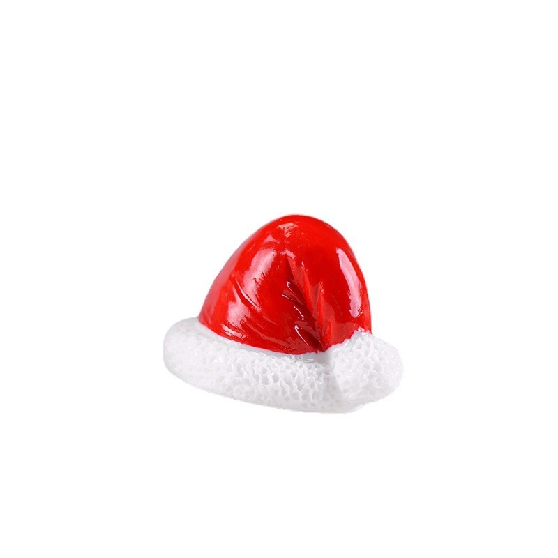 24pcs Christmas Decorations Mini Christmas Hat Ornaments Table Resin Crafts Dollhouse Miniatures