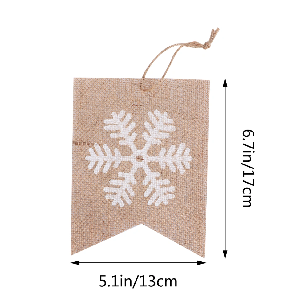 3PCS Fabric Christmas Banners Snowflake Pattern for Party Decoration