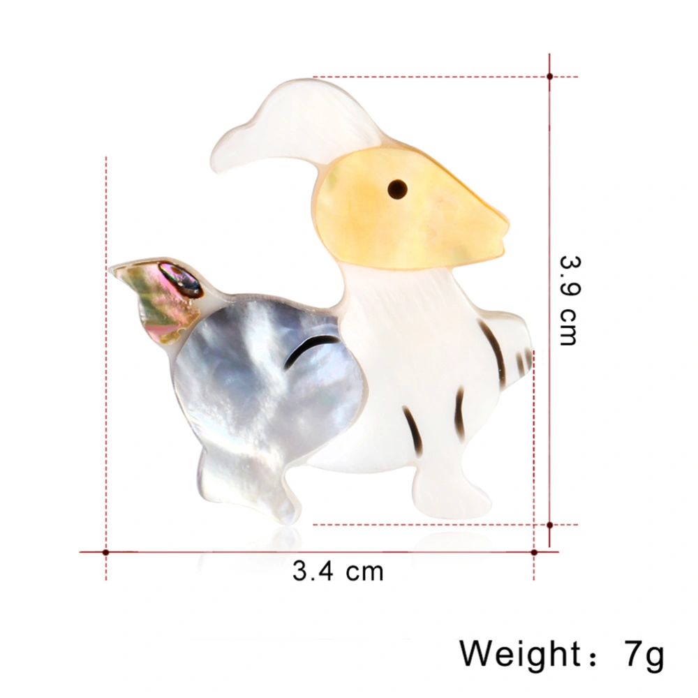 Natural Shell Fashion Goat Shaped Brooches Woodpecker Brooches Alloy Animal Banquet