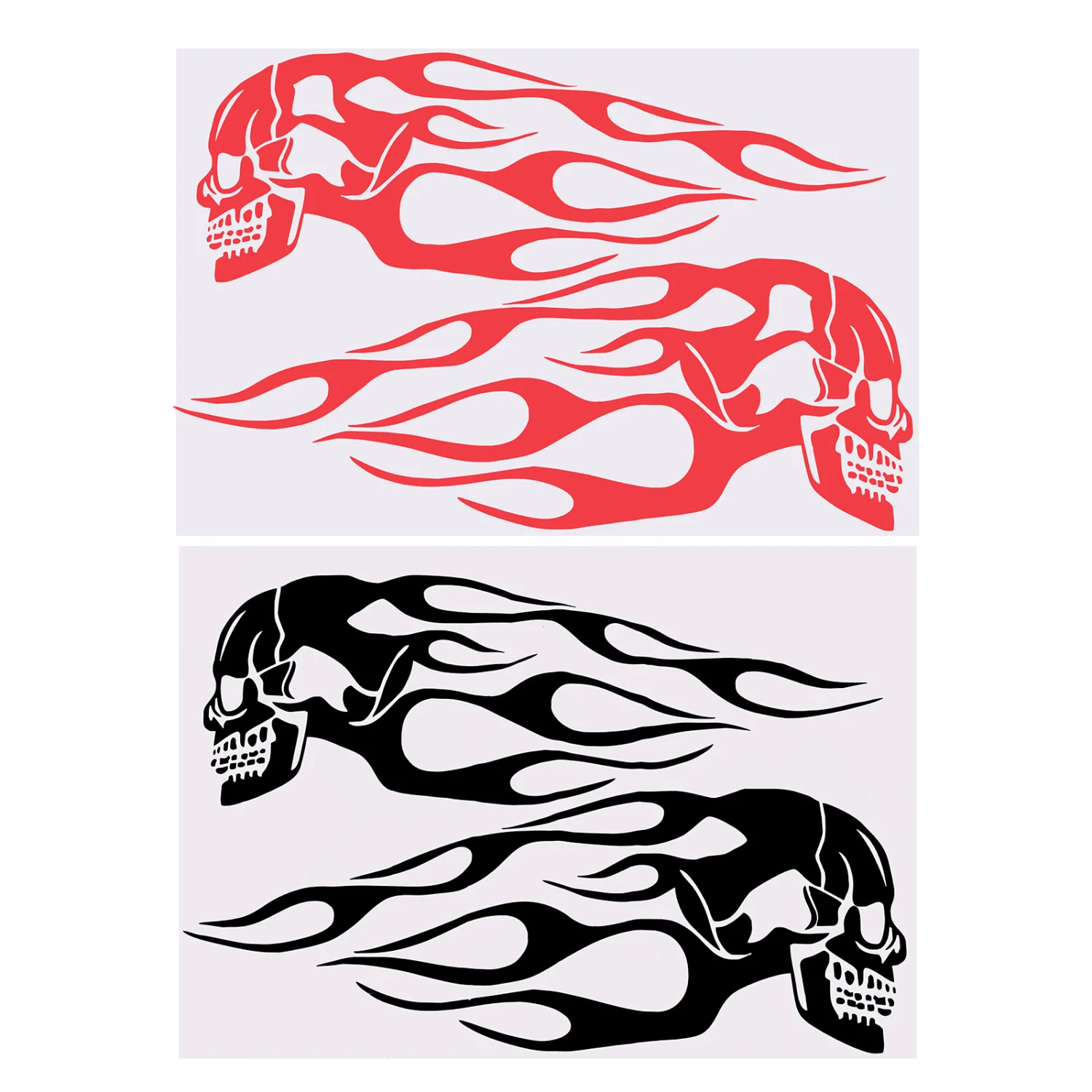 2 Pairs Decorative Motorcycle Fuel Tank Sticker Motorbike Fuel Tank Skull Decal