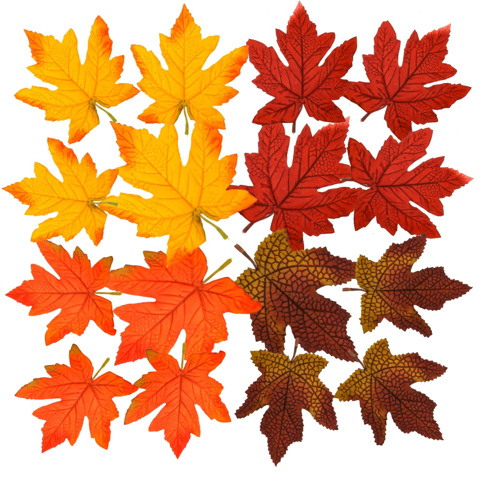 48pcs Thanksgiving Faux Fall Maple Leaves Artificial Fall Leaves Fake Leaves Autumn Fall Props