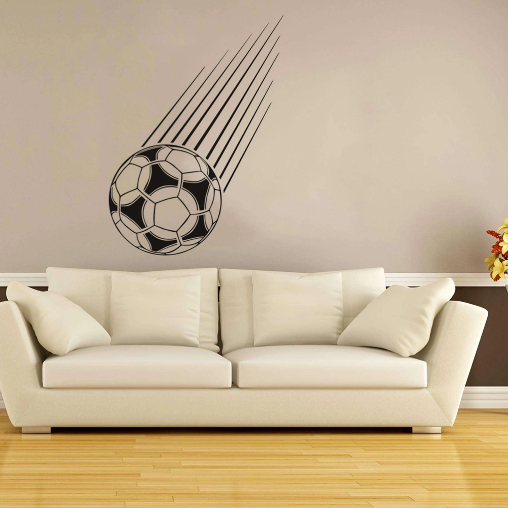 Football Waterproof Sticker Art Removable Wall Decal PVC Mural Sticker Living Room Wallpaper Bedroom Sticker (44x31.5cm, Black)