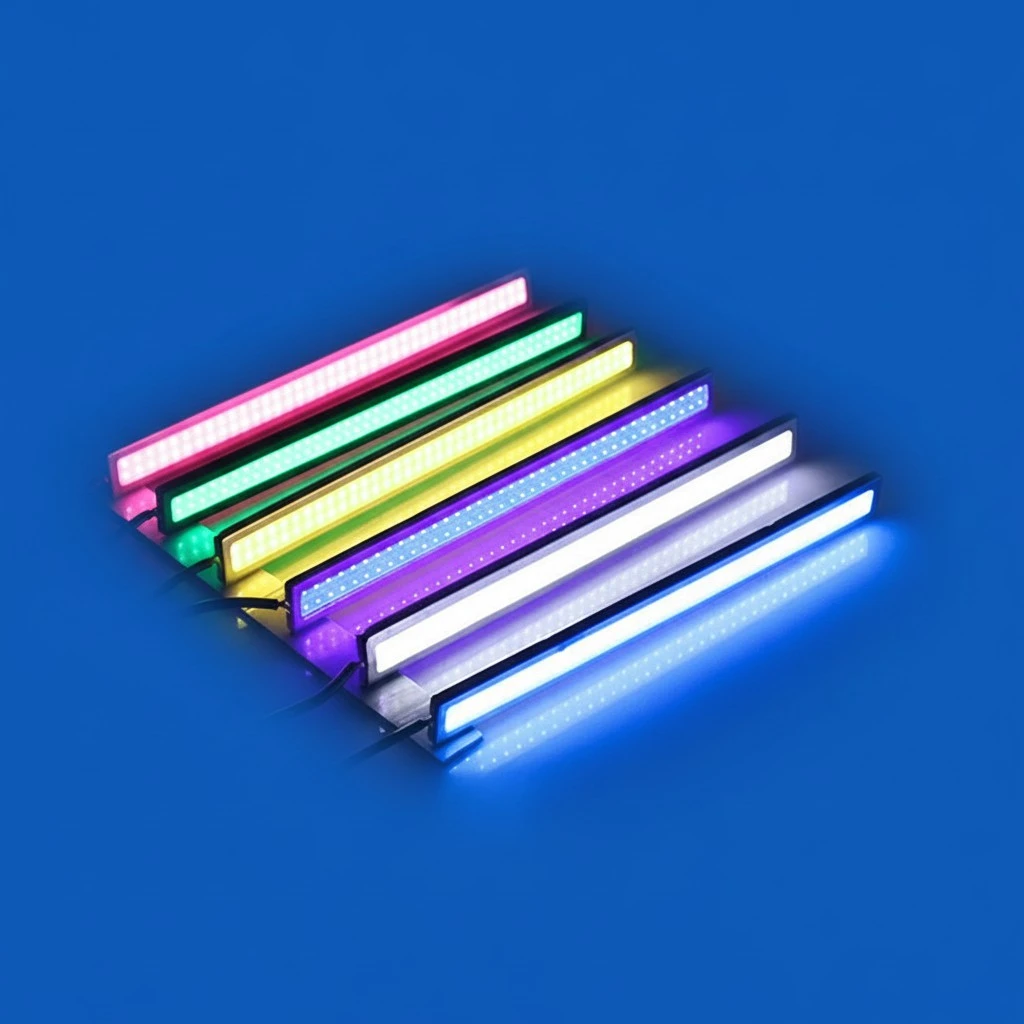 1Pc 17cm Ultrathin Waterproof COB High Power Slim Car LED Daytime Running Lights Daylight Driving Continuous Type Lamp with Random Lamp Tube Color (Ice Blue Light Color)