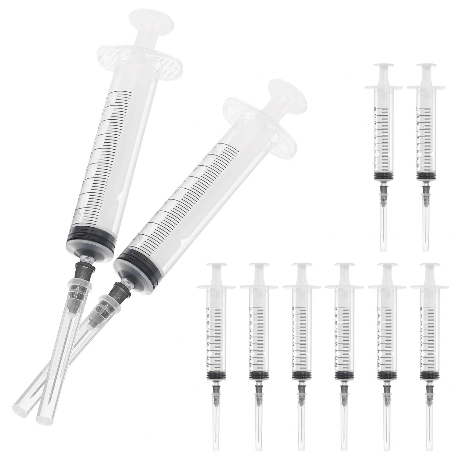 10 pcs Plastic Syringe with Needle Liquid Dispensing Syringe Scientific Laboratory Syringe