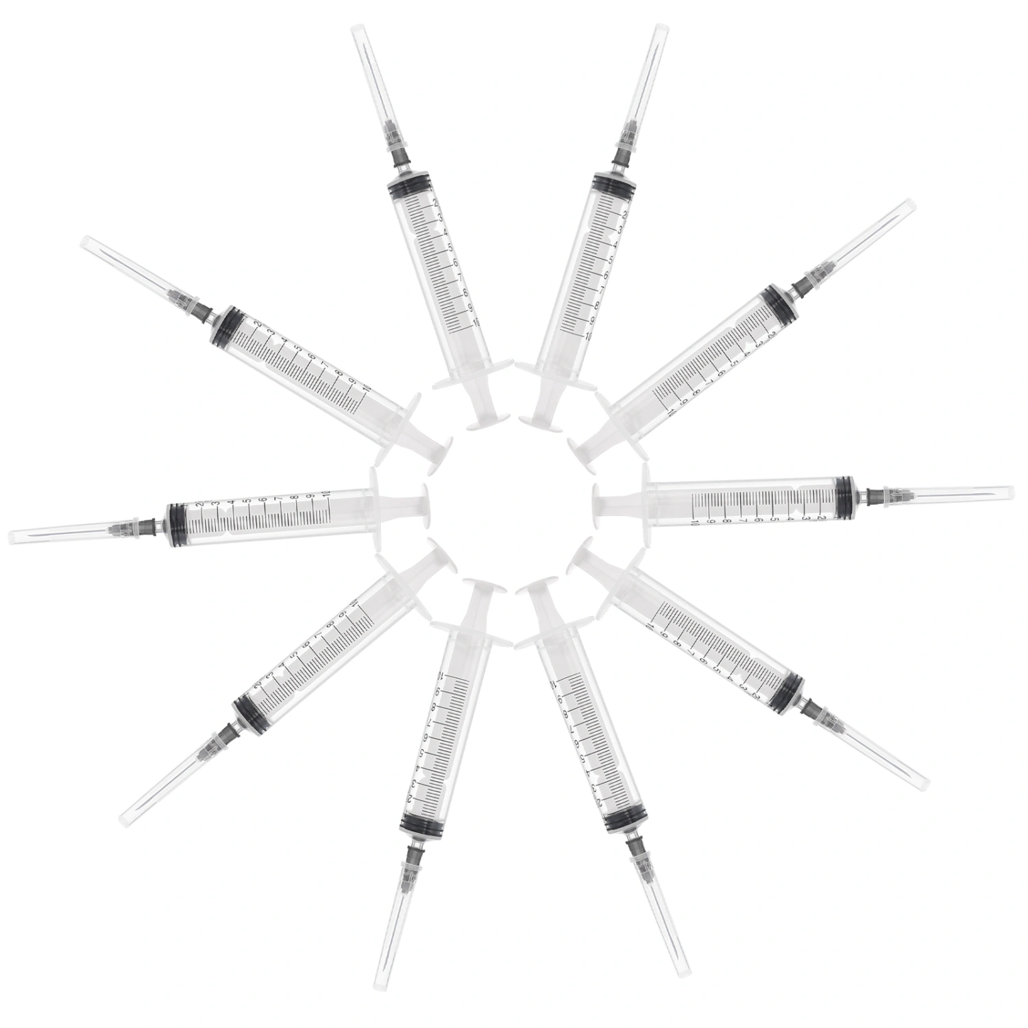 10 pcs Plastic Syringe with Needle Liquid Dispensing Syringe Scientific Laboratory Syringe